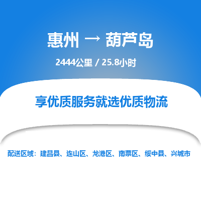 惠州到葫芦岛龙港区物流公司