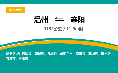 温州到襄阳襄州区物流专线