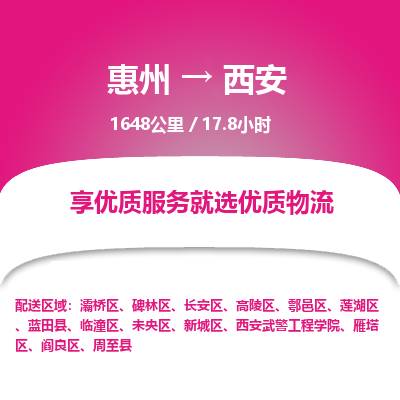 惠州到西安碑林区物流公司