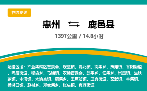 惠州到鹿邑县物流公司