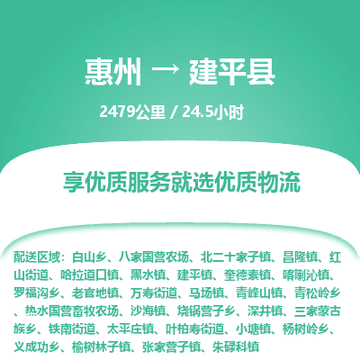 惠州到建平县物流公司