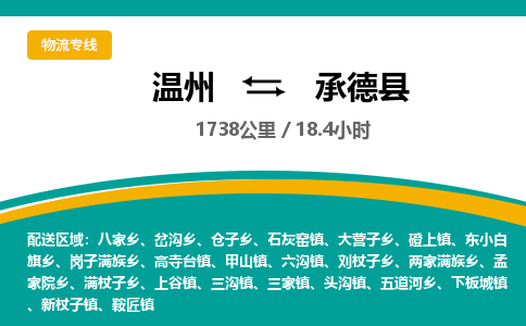 温州到承德县物流专线