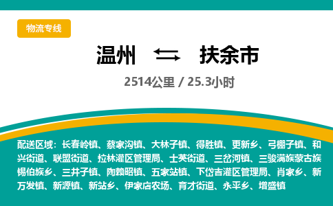 温州到扶余市物流专线