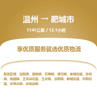 温州到肥城市物流专线