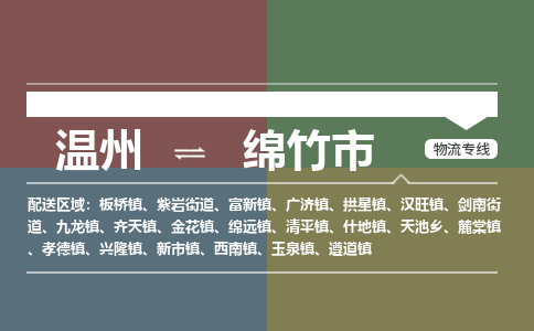 温州到绵竹市物流专线