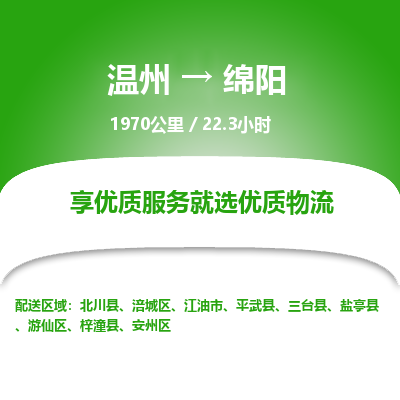 温州到绵阳安州区物流专线