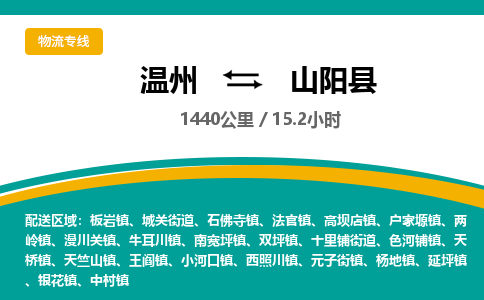 温州到山阳县物流专线